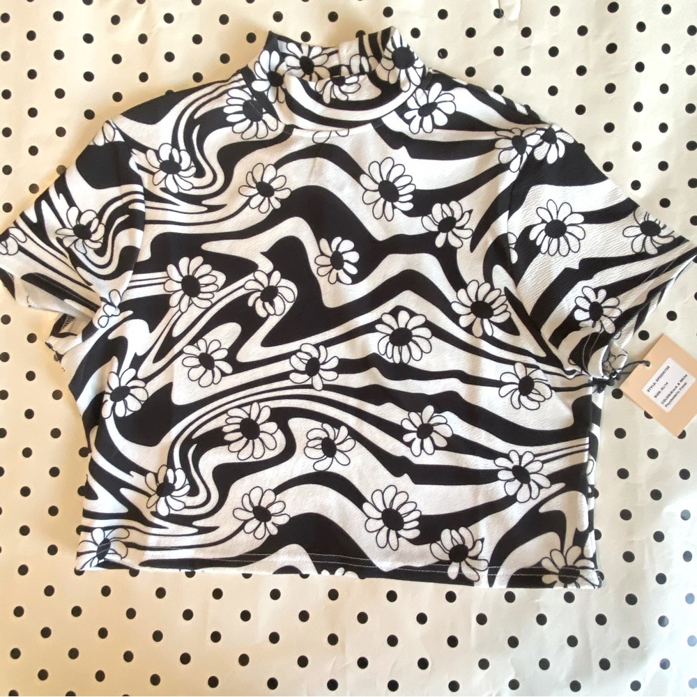 NET Smak Parlour Psychedelic Floral mock neck top XL